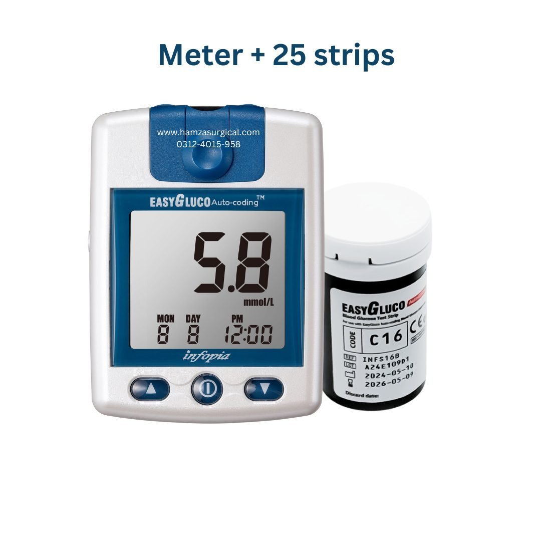 288_0_www.hamzasurgical.com-0312-4015-958-80-1.jpg Easy Gluco Meter + 25 Strips - Image 1
