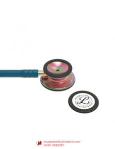 Original 3M Littmann Classic 3 Stethoscope – Caribbean Blue & Rainbow Stem - Image 2