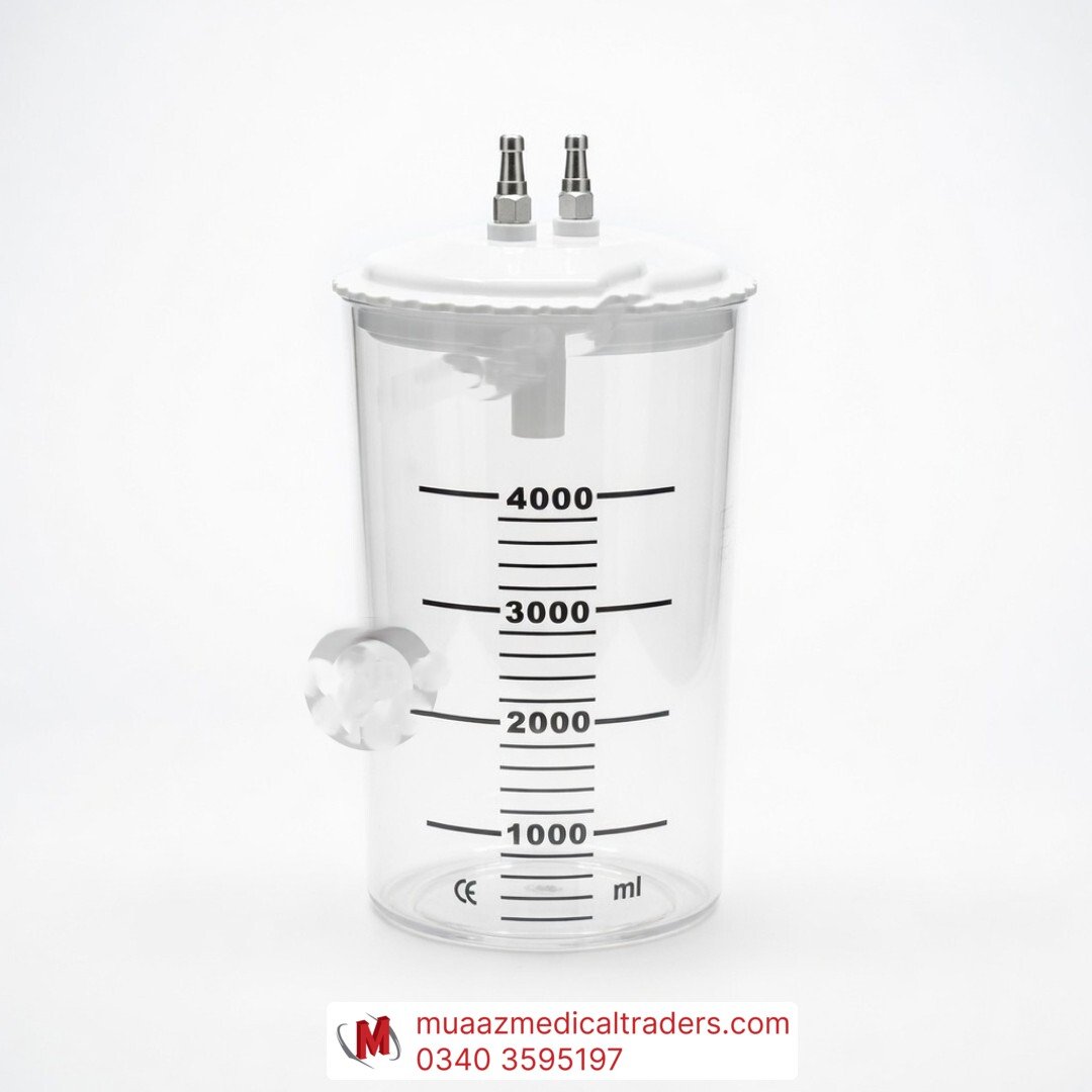 www.hamzasurgical.com 03124015958 - 1 High Quality Plastic Suction Bottle 4000ml - Image 1