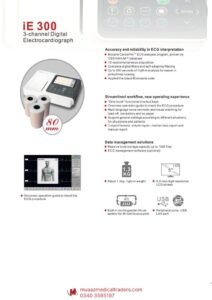 Biocare iE-300 3-Channel Portable ECG Machine - Image 2