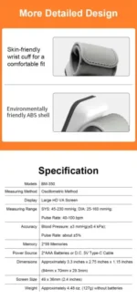 Certeza BM-350 Wrist Blood Pressure Monitor with Voice - Image 6
