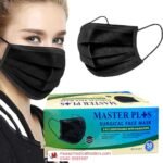 Master Plus Surgical Disposable Surgical Face Mask – 50 Black Masks